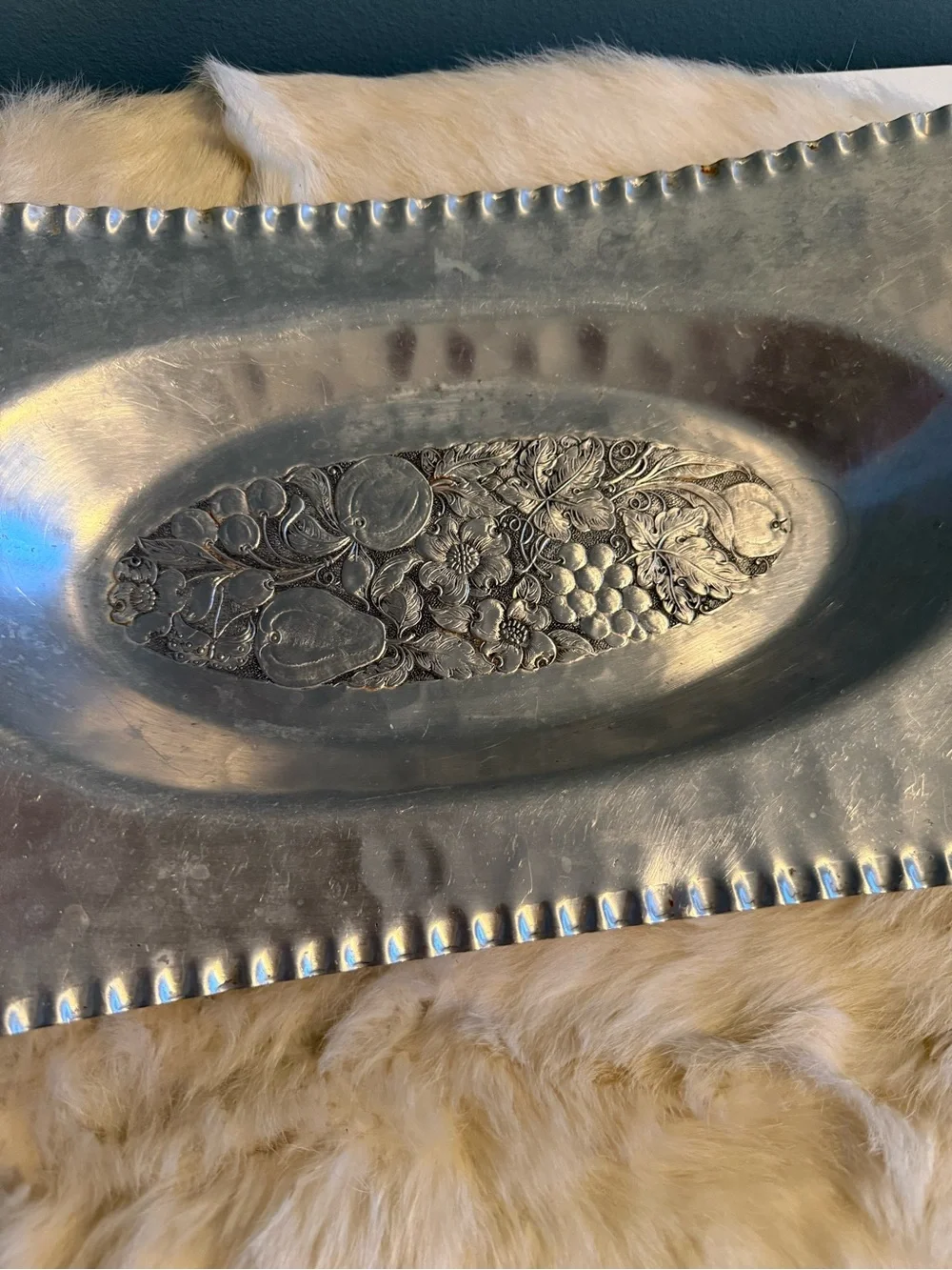 Vintage Cromwell 1950’s Hand Wrought Forged Serving Tray Platter With Handles